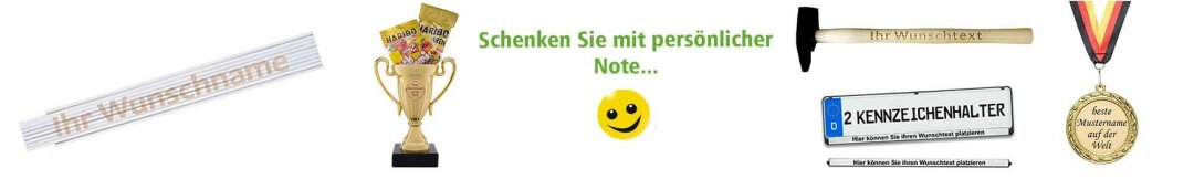 Personalisierte Geschenke online kaufen für Man und Frau